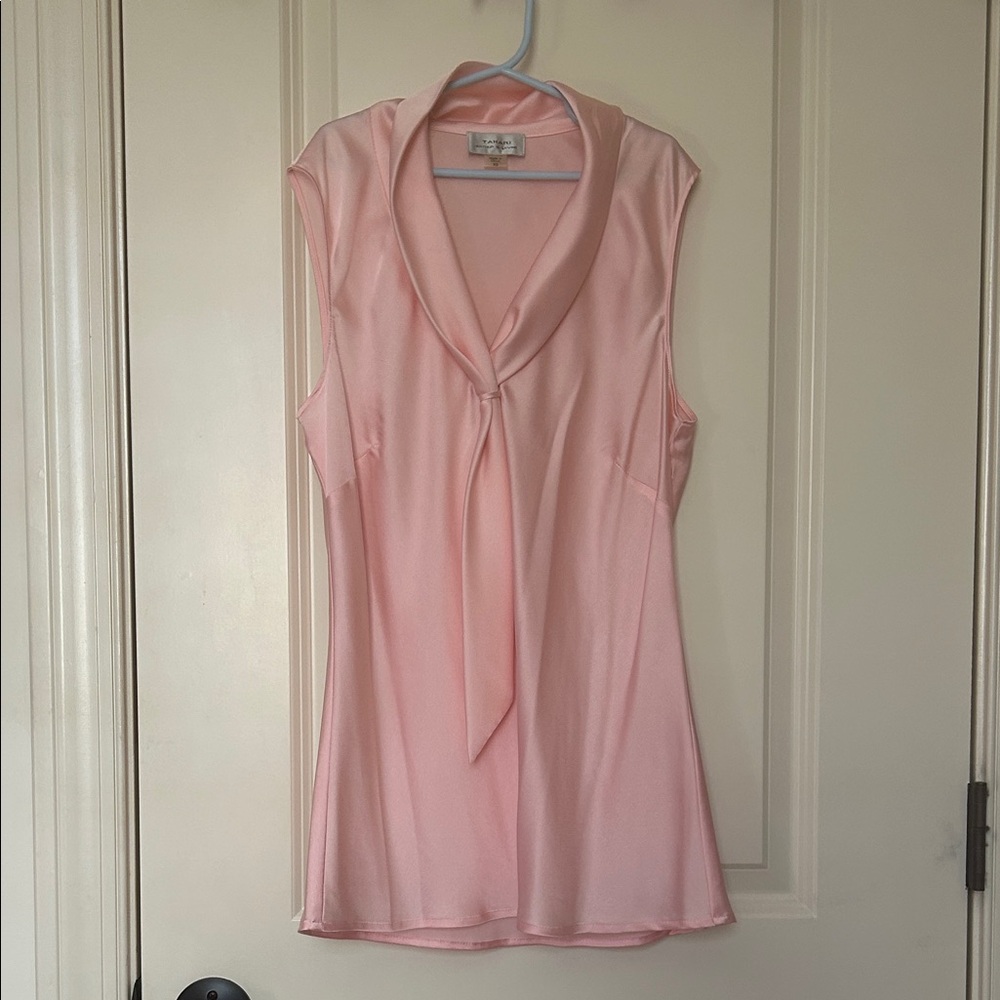 Tahari ASL Soft Pink Sleeveless Blouse